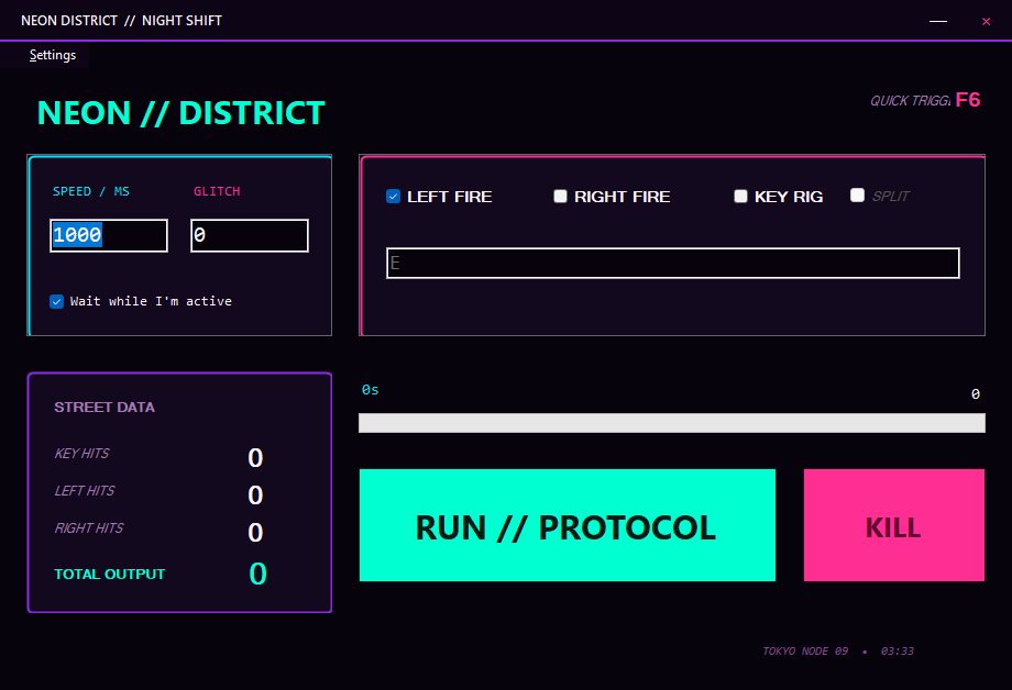Neon District custom AutoClicker skin
